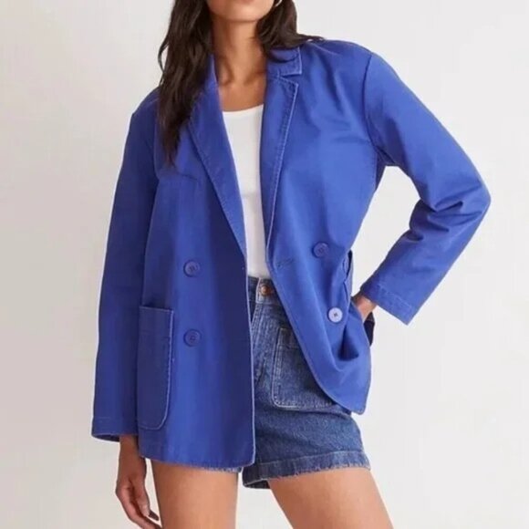 Madewell Jackets & Blazers - Madewell Crossover Chino Blazer Bluestone Size Large NWT